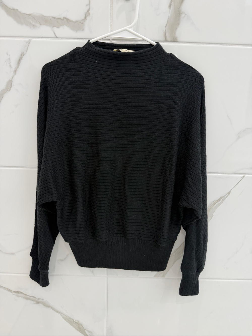 Madewell Women’s Black Ribbed Mock neck Sweater